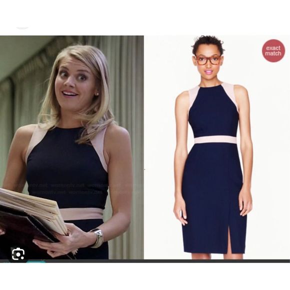 J. Crew Women's Sleeveless Nude Accents Front Slit Sheath Dress In Navy Size 12 - Picture 2 of 13